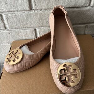 Tory Burch Pink Quilted Ballet Flats